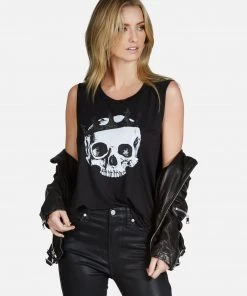 Lauren Moshi Tanks Kel Royal Skull