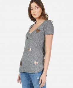 Lauren Moshi Short Sleeve Emmalyn Scribble Hearts