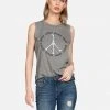 Lauren Moshi Tanks Kinzington Inner Peace Sign