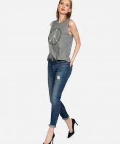 Lauren Moshi Tanks Kinzington Inner Peace Sign