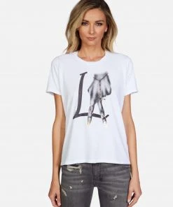 Lauren Moshi Short Sleeve Croft LA Peace Finger
