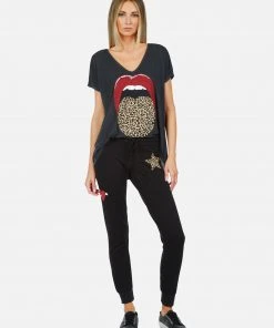 Lauren Moshi Bottoms Jess Leopard Star