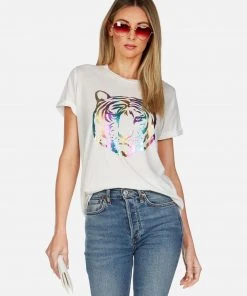 Lauren Moshi Edda Neon Tiger Face Short Sleeve