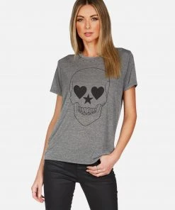 Lauren Moshi Short Sleeve Capri Peace Love Skull