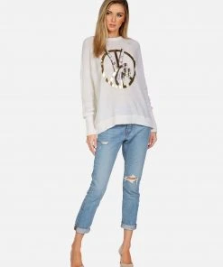 Lauren Moshi Ladona Peace Sign Hand Long Sleeve