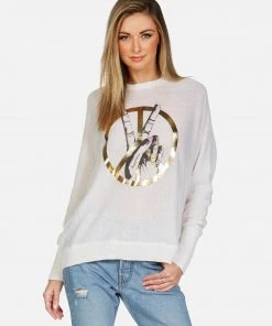 Lauren Moshi Ladona Peace Sign Hand Long Sleeve