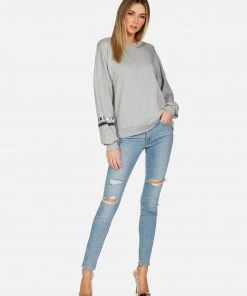 Lauren Moshi Long Sleeve Sierra Peace Sign Hand