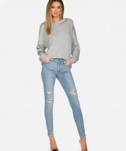 Lauren Moshi Long Sleeve Sierra Peace Sign Hand