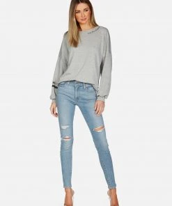 Lauren Moshi Long Sleeve Sierra Peace Sign Hand
