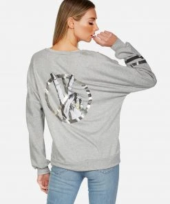 Lauren Moshi Long Sleeve Sierra Peace Sign Hand
