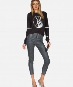 Lauren Moshi Chrissy Peace Sign Hand Long Sleeve