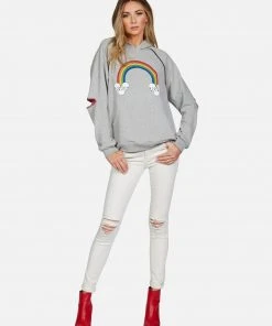 Lauren Moshi Hoodies Kylie Rainbow Skull Cloud
