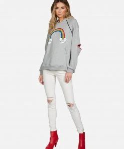 Lauren Moshi Hoodies Kylie Rainbow Skull Cloud