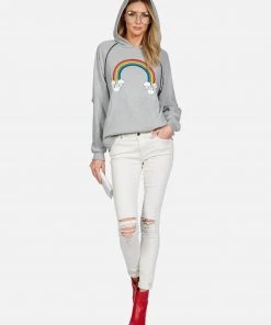 Lauren Moshi Hoodies Kylie Rainbow Skull Cloud