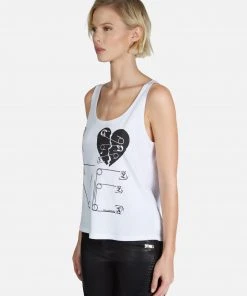 Lauren Moshi Tanks Magnolia Safety Pin Heart