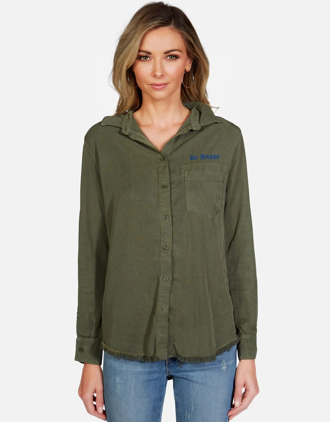 Lauren Moshi Long Sleeve Sloane Spray Happyface