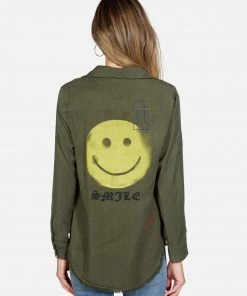 Lauren Moshi Long Sleeve Sloane Spray Happyface