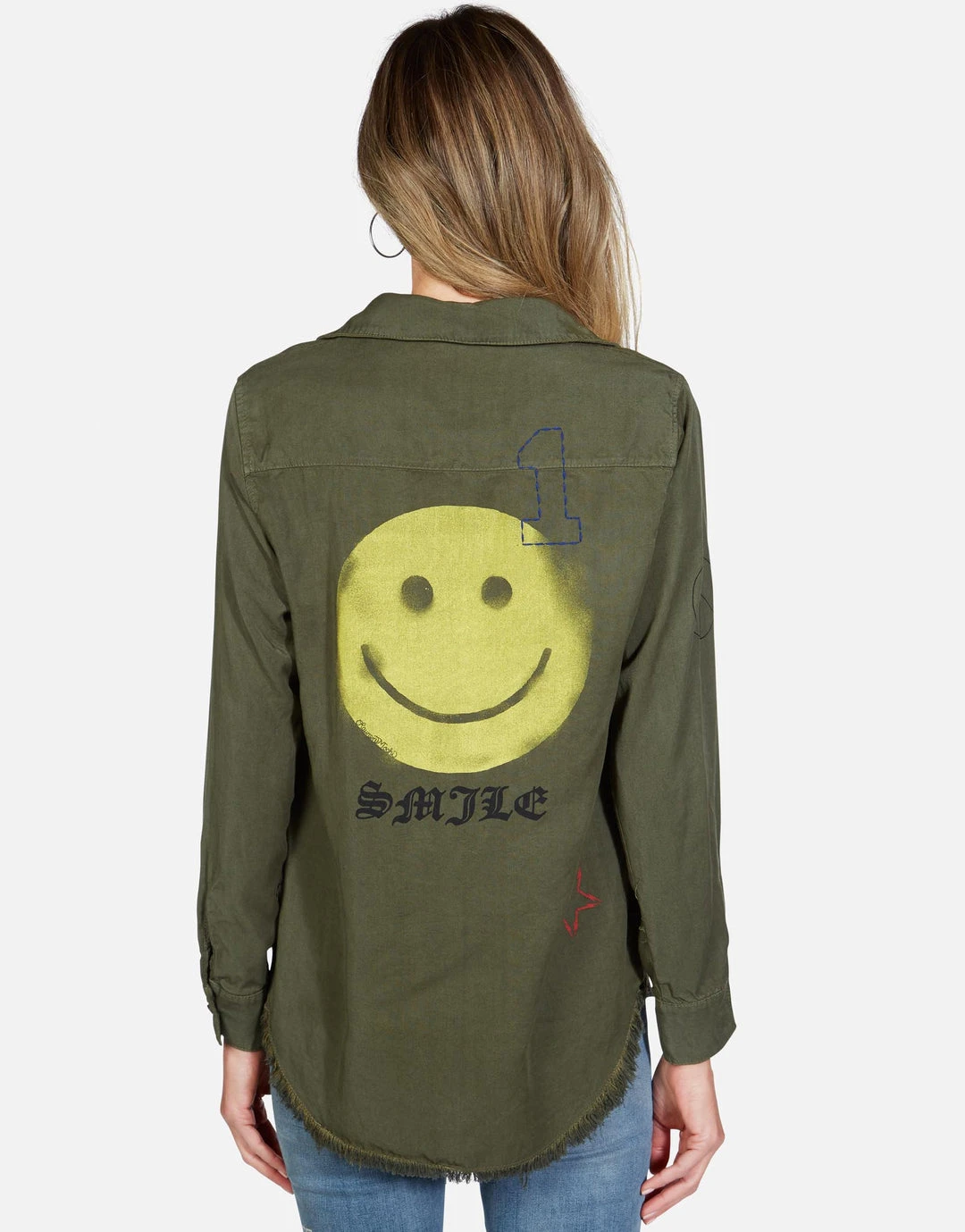 Lauren Moshi Long Sleeve Sloane Spray Happyface