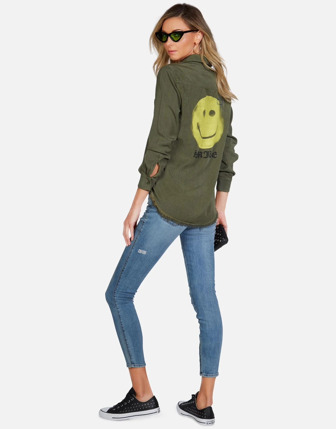 Lauren Moshi Long Sleeve Sloane Spray Happyface