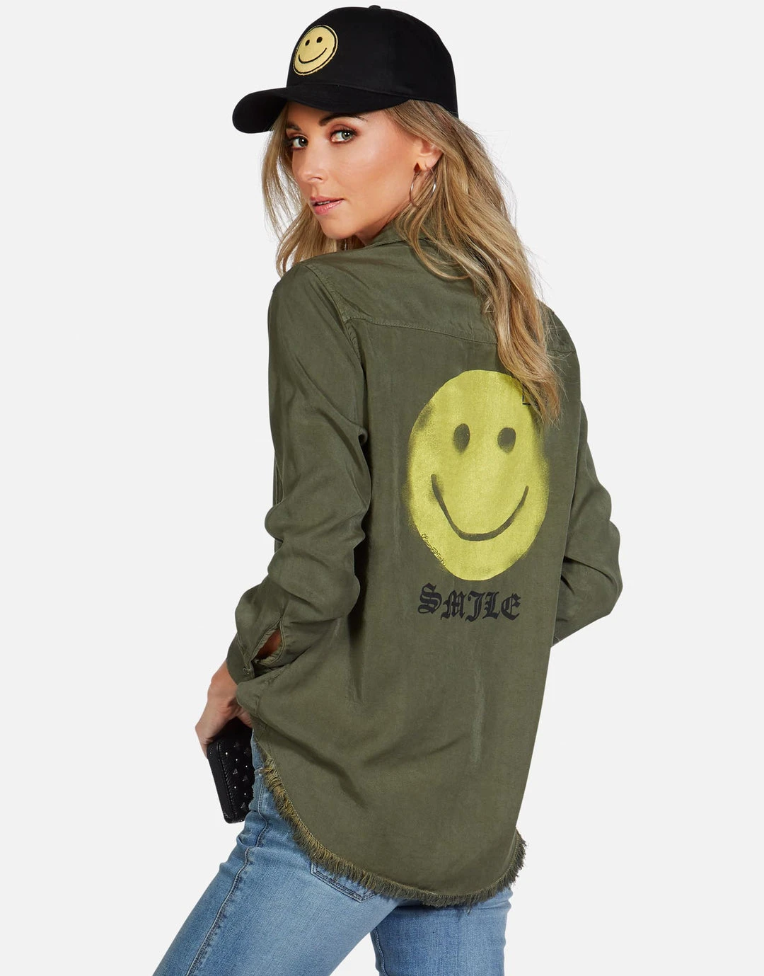 Lauren Moshi Long Sleeve Sloane Spray Happyface