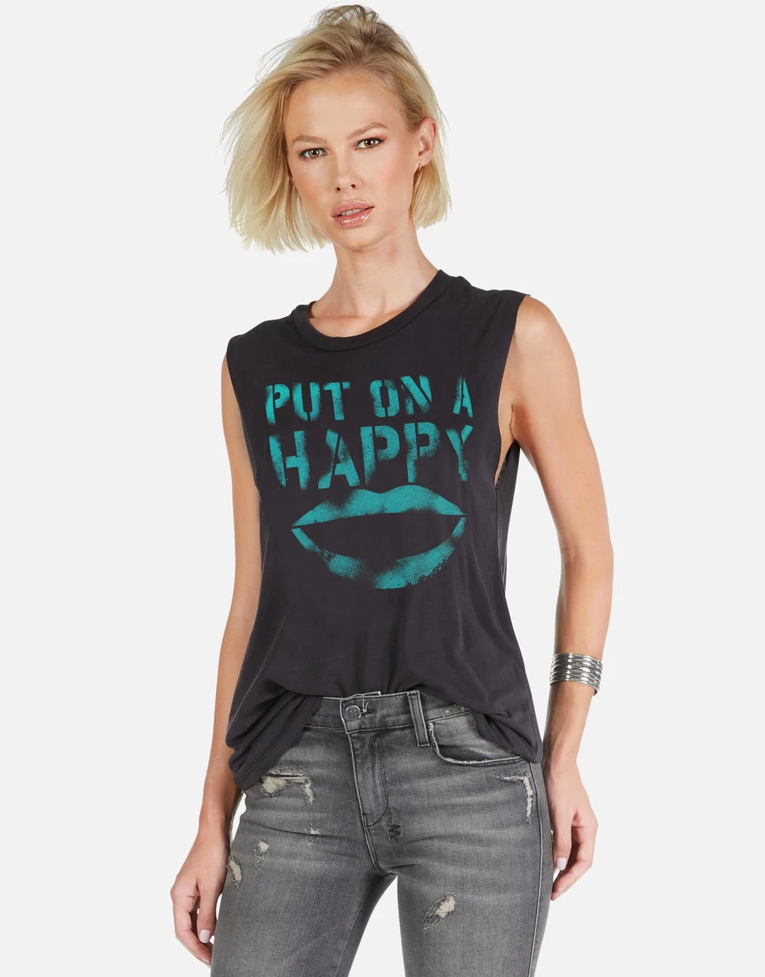 Lauren Moshi X Kel Stencil Happy Smile Tanks