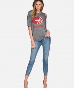 Lauren Moshi Kierstyn Striped Mouth Loved