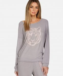 Lauren Moshi Long Sleeve Brenna Tiger Face