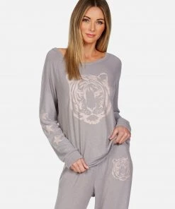 Lauren Moshi Long Sleeve Brenna Tiger Face