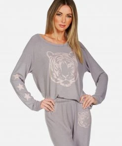 Lauren Moshi Long Sleeve Brenna Tiger Face