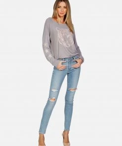 Lauren Moshi Long Sleeve Brenna Tiger Face