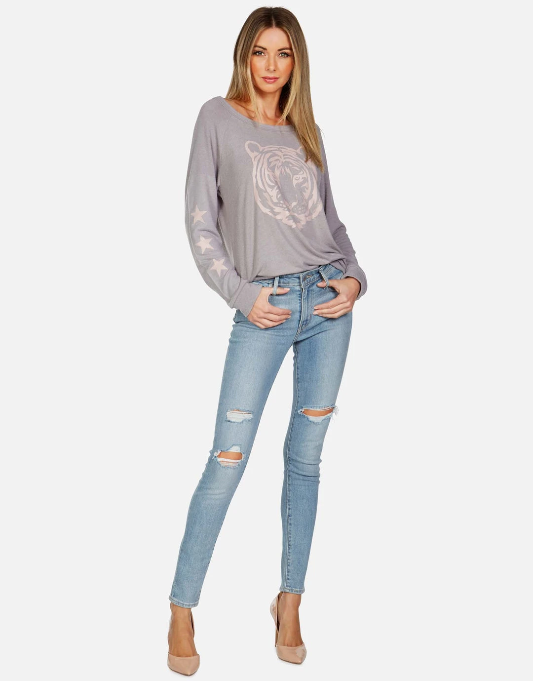 Lauren Moshi Long Sleeve Brenna Tiger Face