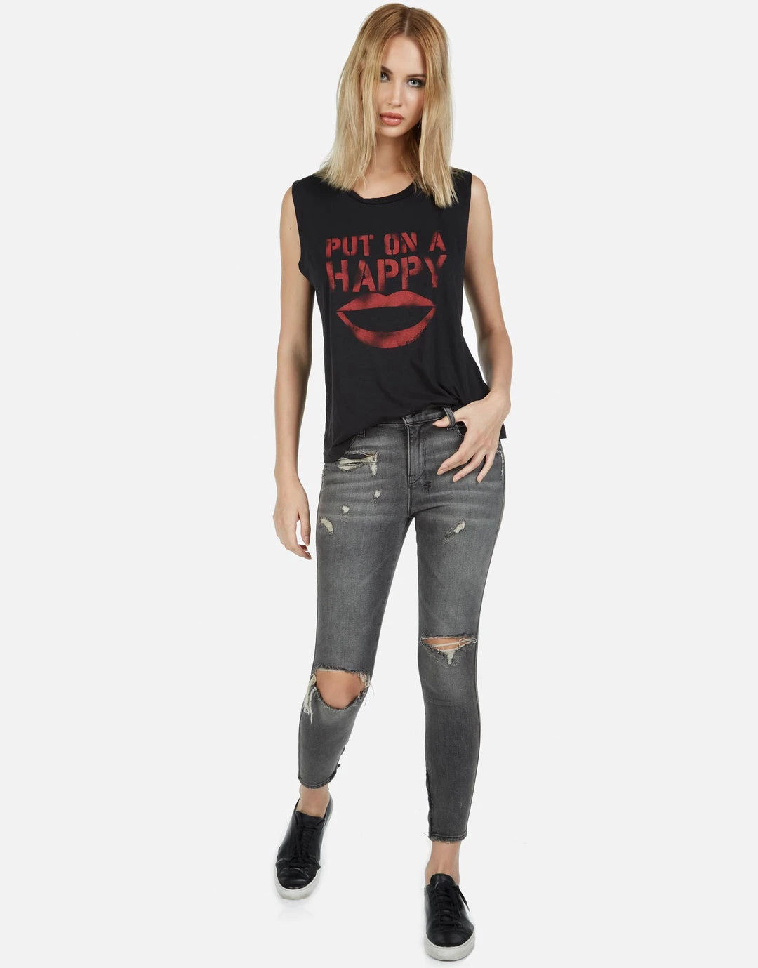 Lauren Moshi X Kel Stencil Happy Smile Tanks