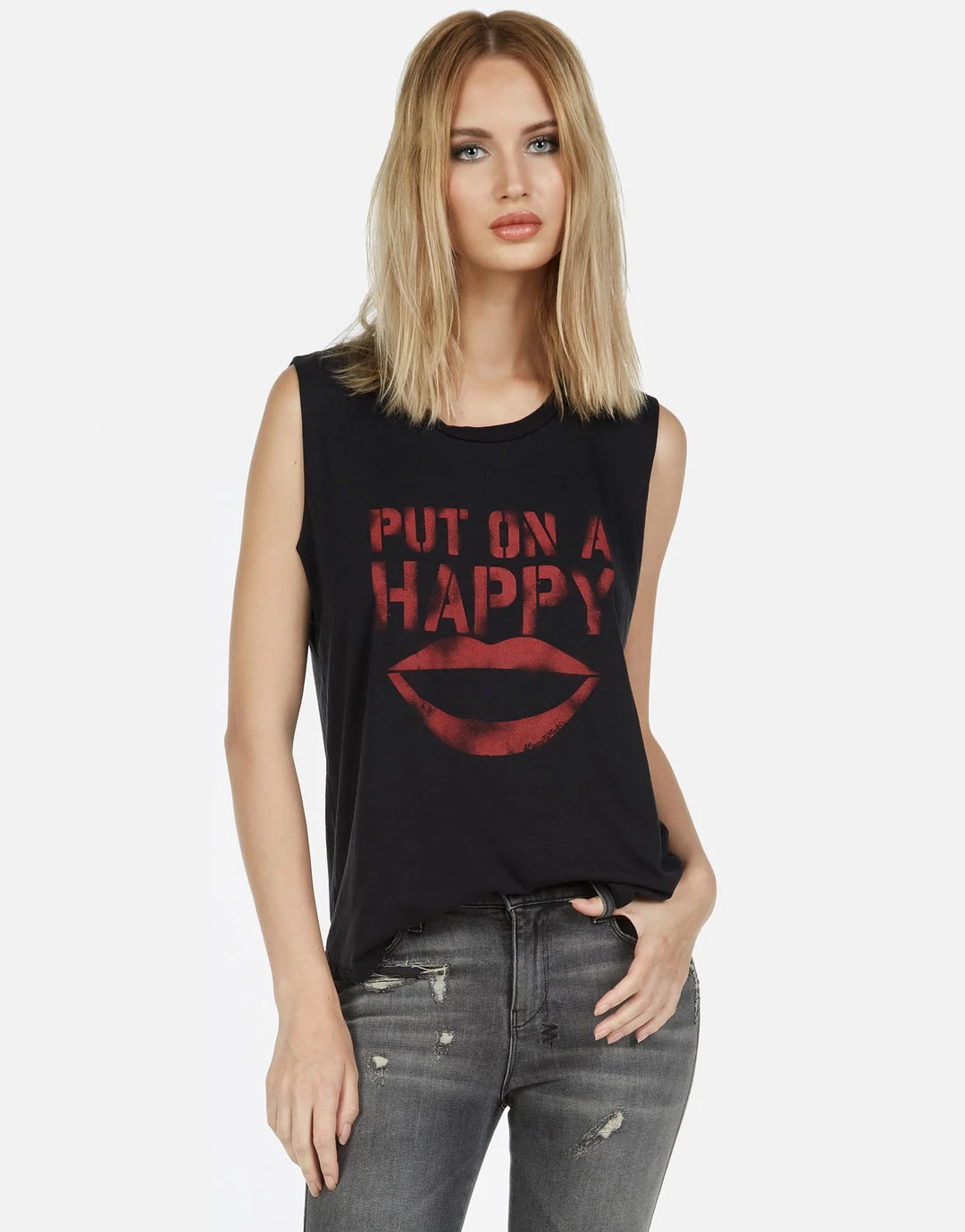 Lauren Moshi X Kel Stencil Happy Smile Tanks