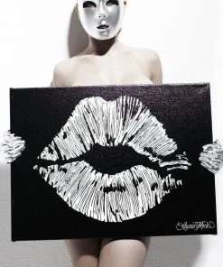 Lauren Moshi Canvas Lips Art