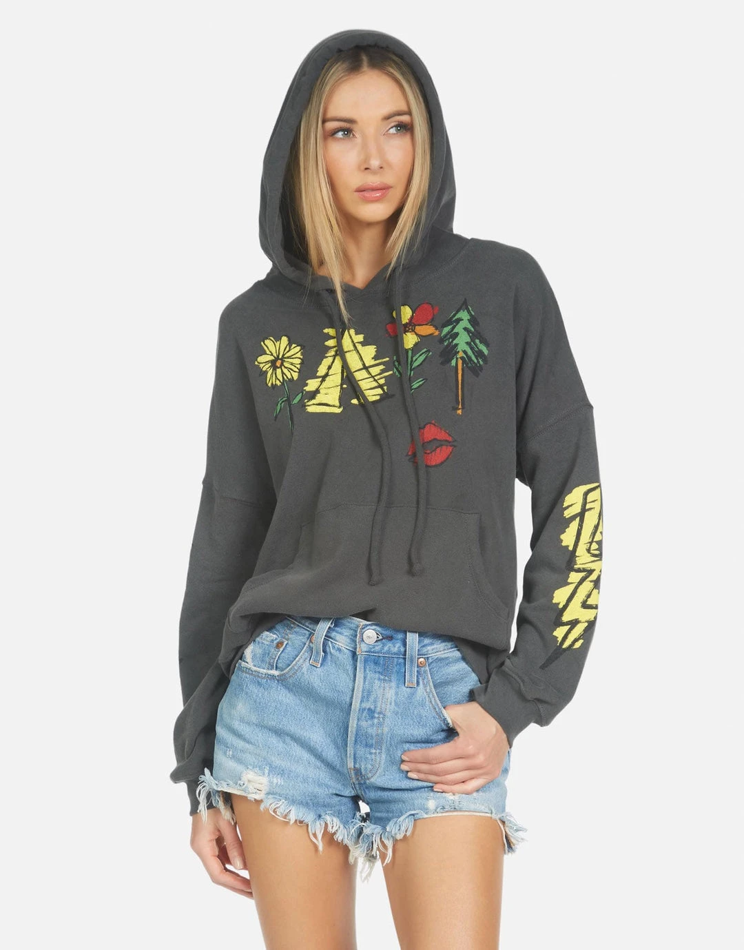 Lauren Moshi Melanie Camp Hair Don't Care Hoodies