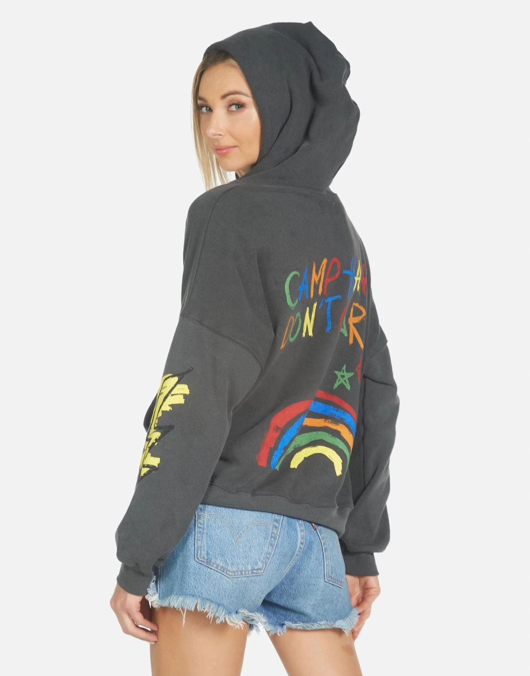 Lauren Moshi Melanie Camp Hair Don't Care Hoodies