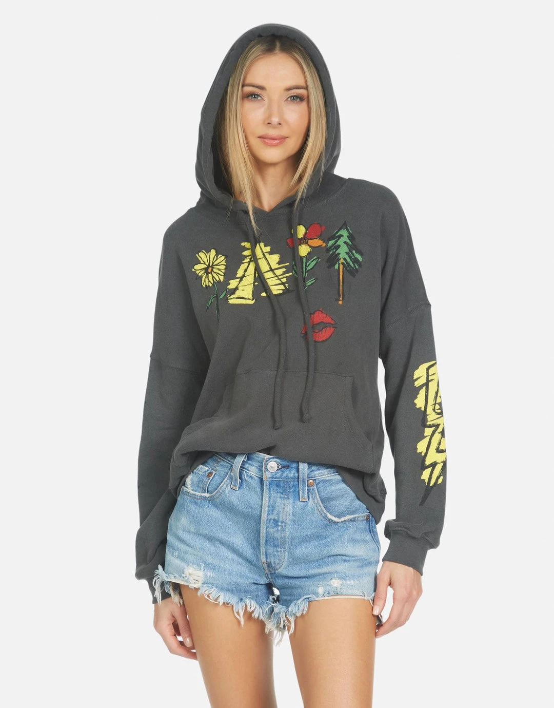 Lauren Moshi Melanie Camp Hair Don't Care Hoodies